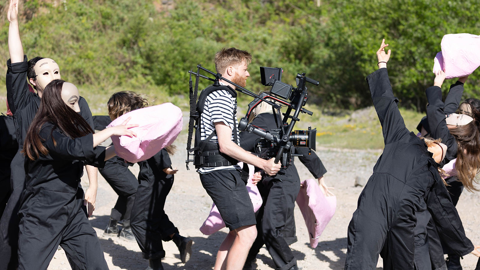 Video production still from IDLES